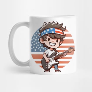 A Whimsical Tribute to American Culture in Cartoon Style T-Shirt Mug